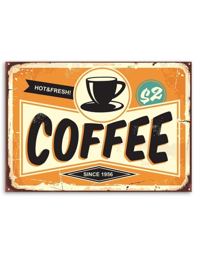 Vintage style Canvas prints - Signboard with coffee | FEEBY
