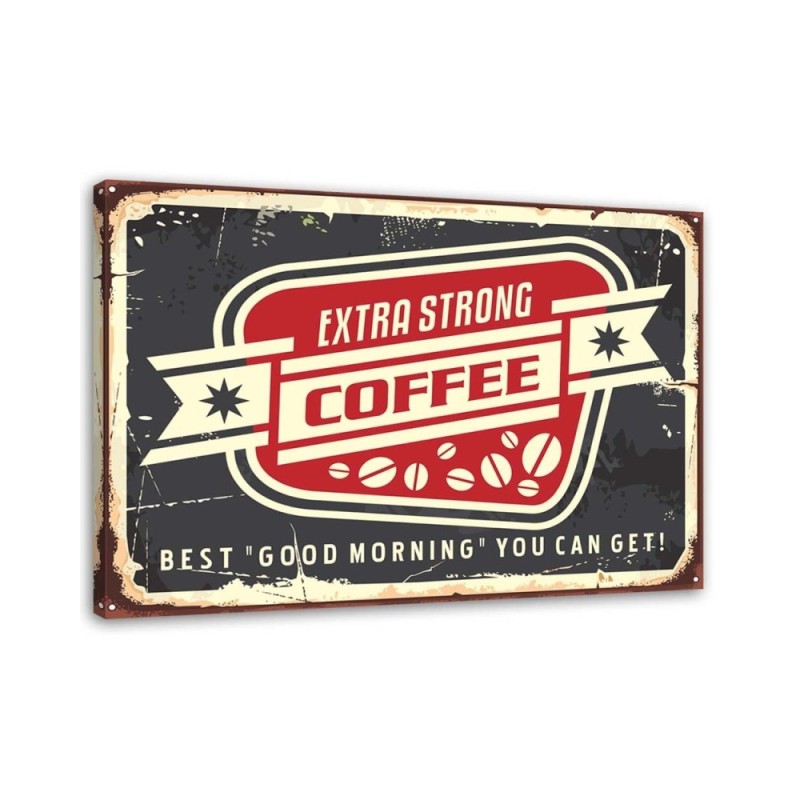 Vintage style Canvas prints - Strong coffee signboard | FEEBY