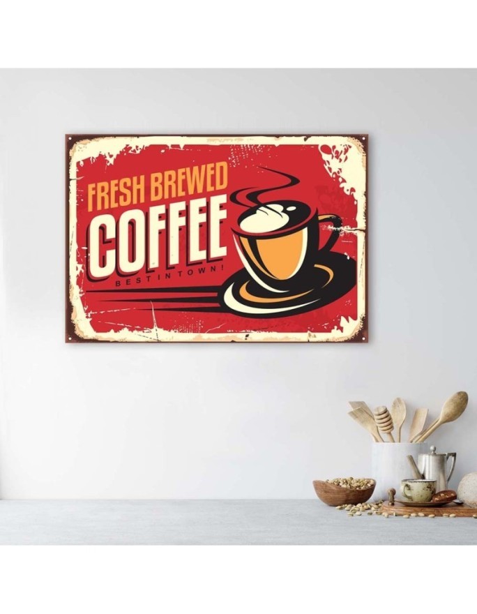 Canvas prints for a coffee shop - Freshly roasted retro coffee | FEEBY