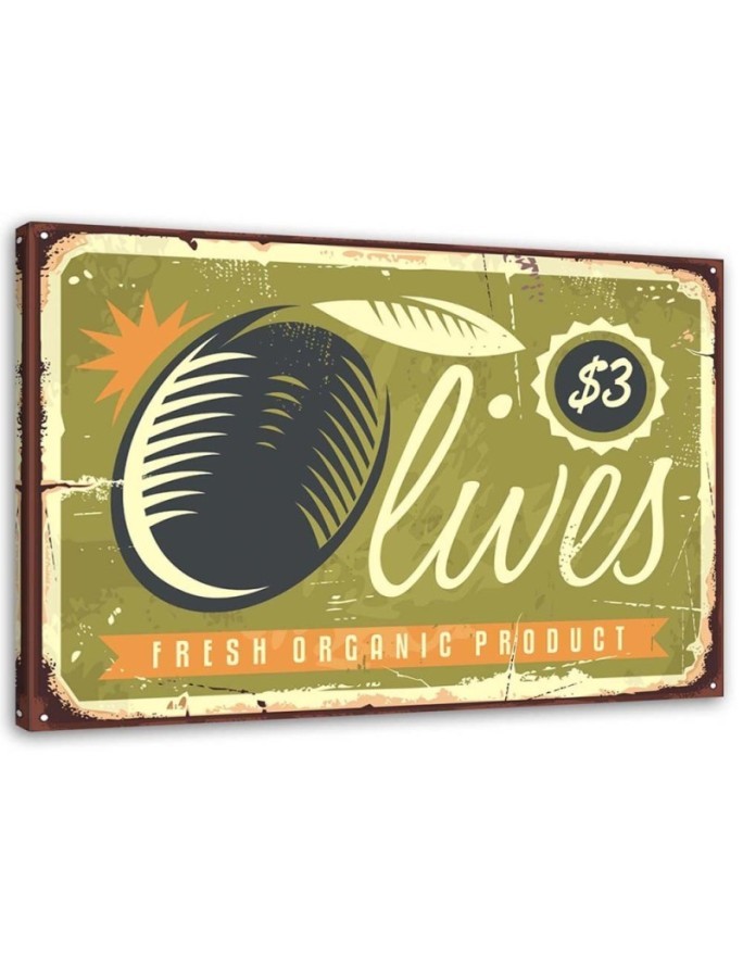Vintage style Canvas prints - Retro sign olives | FEEBY