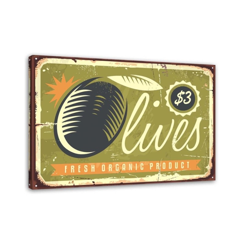Vintage style Canvas prints - Retro sign olives | FEEBY
