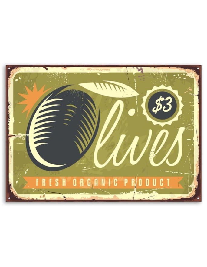 Vintage style Canvas prints - Retro sign olives | FEEBY