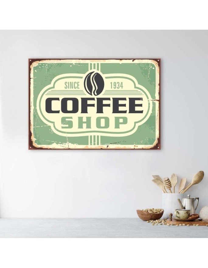 Coffee shop retro - Decorative Canvas painting | FEEBY