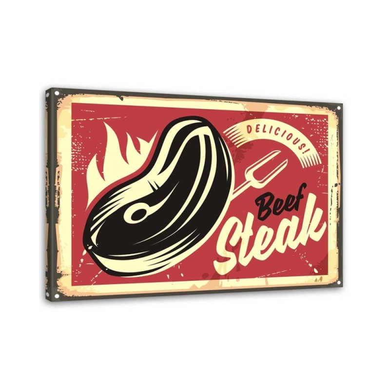 Retro steak - Canvas prints for the kitchen | FEEBY