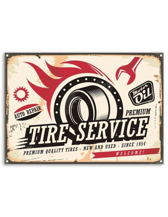 Retro tyre signboard - Vintage style Canvas painting | FEEBY