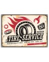 Retro tyre signboard - Vintage style Canvas painting | FEEBY
