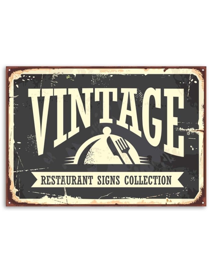 Vintage restaurant signboard - Canvas prints for restaurant | FEEBY