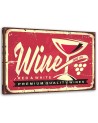 Red wine retro signboard - Vintage style Canvas painting | FEEBY
