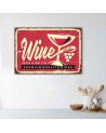 Red wine retro signboard - Vintage style Canvas painting | FEEBY