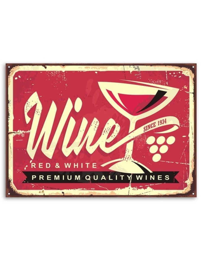 Red wine retro signboard - Vintage style Canvas painting | FEEBY