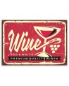 Red wine retro signboard - Vintage style Canvas painting | FEEBY