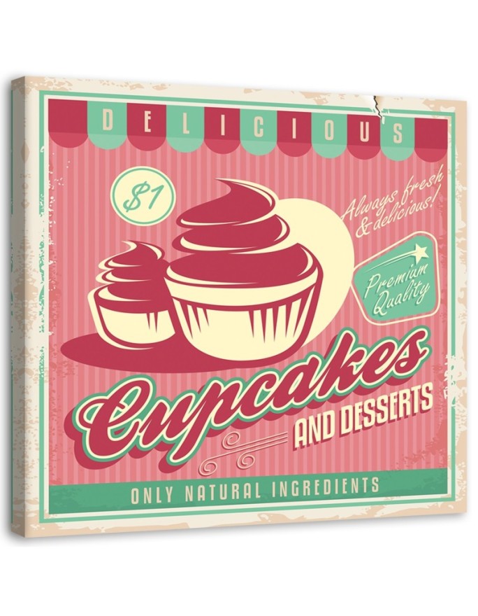 Canvas print Retro Cupcake...