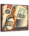 Retro cold beer signboard - Canvas prints for bar | FEEBY