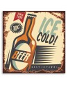Retro cold beer signboard - Canvas prints for bar | FEEBY