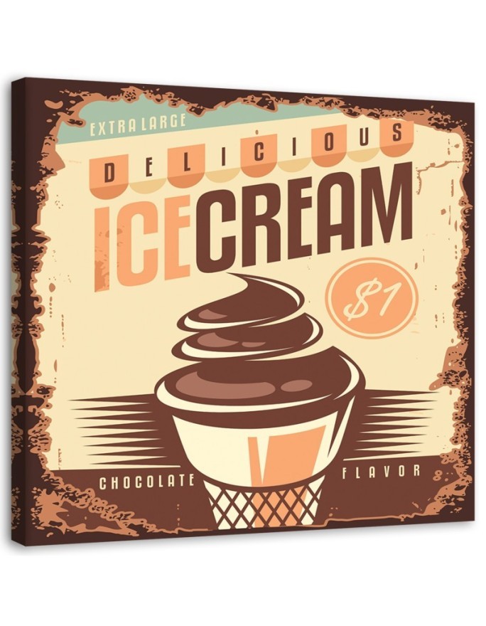 Retro signboard ice cream parlour - Canvas prints for a restaurant | FEEBY