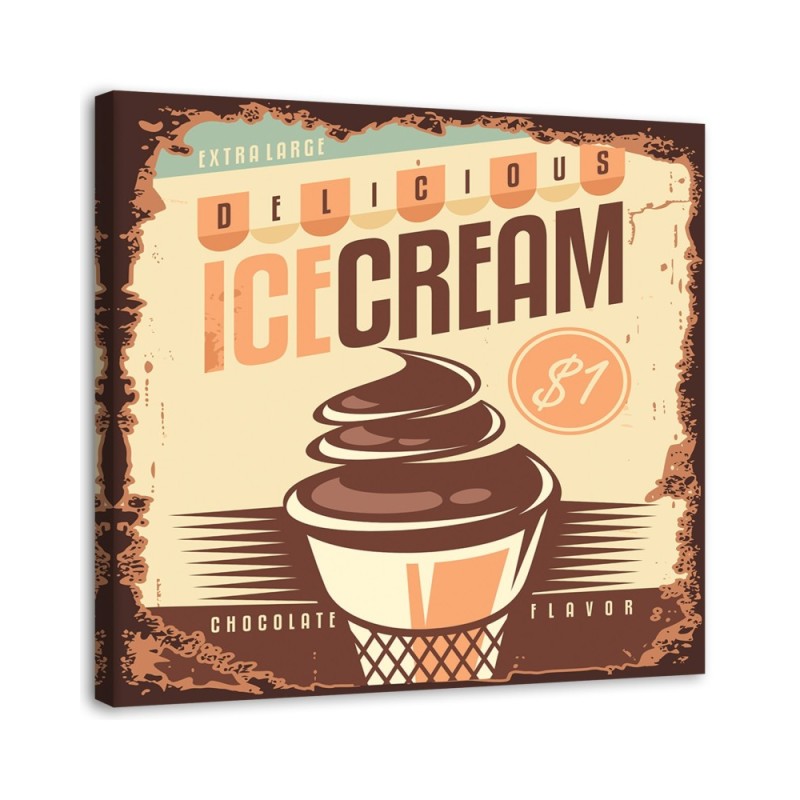 Retro signboard ice cream parlour - Canvas prints for a restaurant | FEEBY