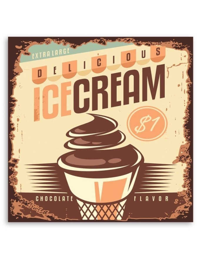 Retro signboard ice cream parlour - Canvas prints for a restaurant | FEEBY