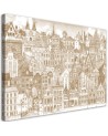 Retro city - Vintage style Canvas painting | FEEBY