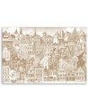 Retro city - Vintage style Canvas painting | FEEBY
