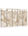 Merry city - Modern Canvas painting for living room | FEEBY