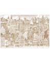 Merry city - Modern Canvas painting for living room | FEEBY