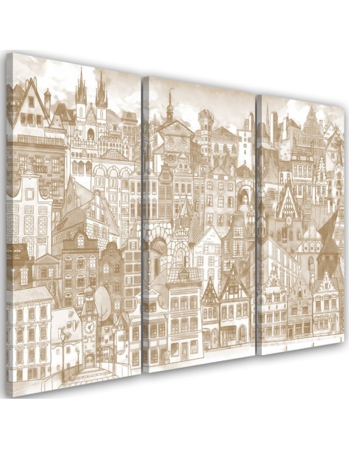 Merry city - Painting Canvas for a child's room | FEEBY