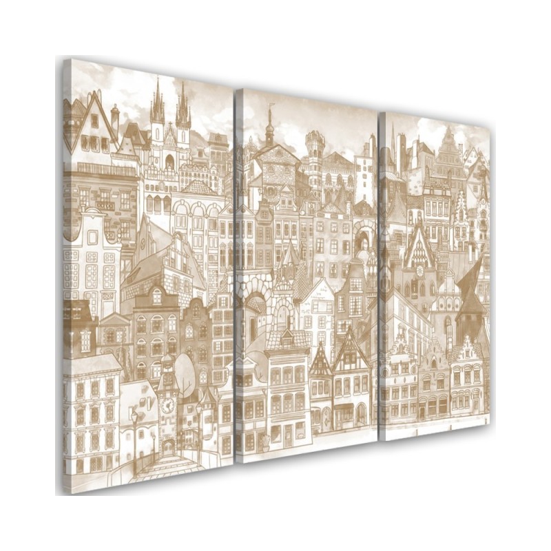 Merry city - Painting Canvas for a child's room | FEEBY