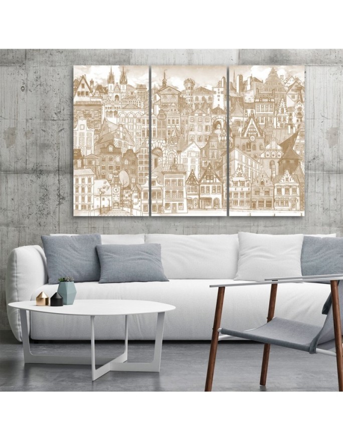 Merry city - Painting Canvas for a child's room | FEEBY