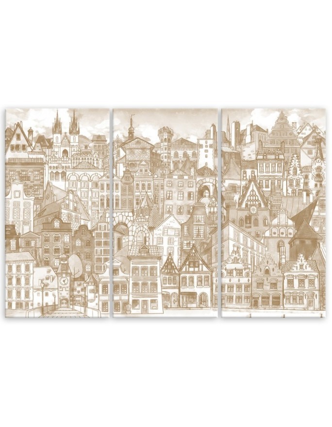 Merry city - Painting Canvas for a child's room | FEEBY