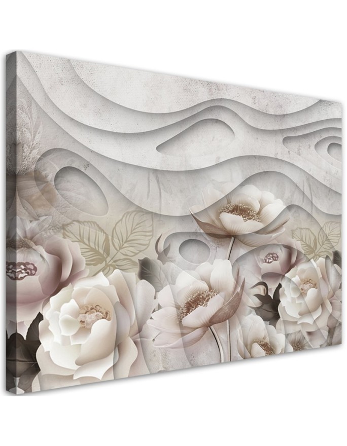 Canvas print Beige Flowers...