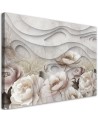 Beige flowers in bloom - Modern Canvas painting for living room | FEEBY