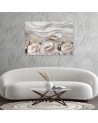 Beige flowers in bloom - Modern Canvas painting for living room | FEEBY