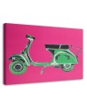 Retro style Canvas painting - Green vespa scooter on pink background | FEEBY