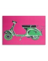 Retro style Canvas painting - Green vespa scooter on pink background | FEEBY