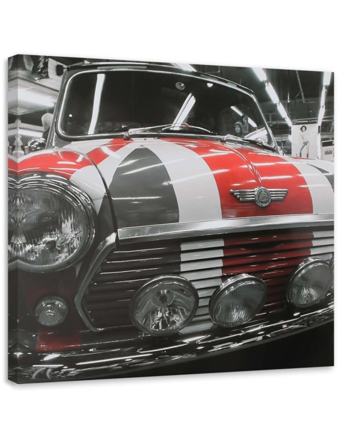 Canvas prints with cars - Mini Cooper auto flag UK | FEEBY