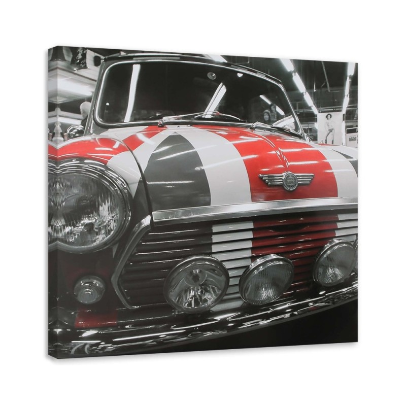 Canvas prints with cars - Mini Cooper auto flag UK | FEEBY