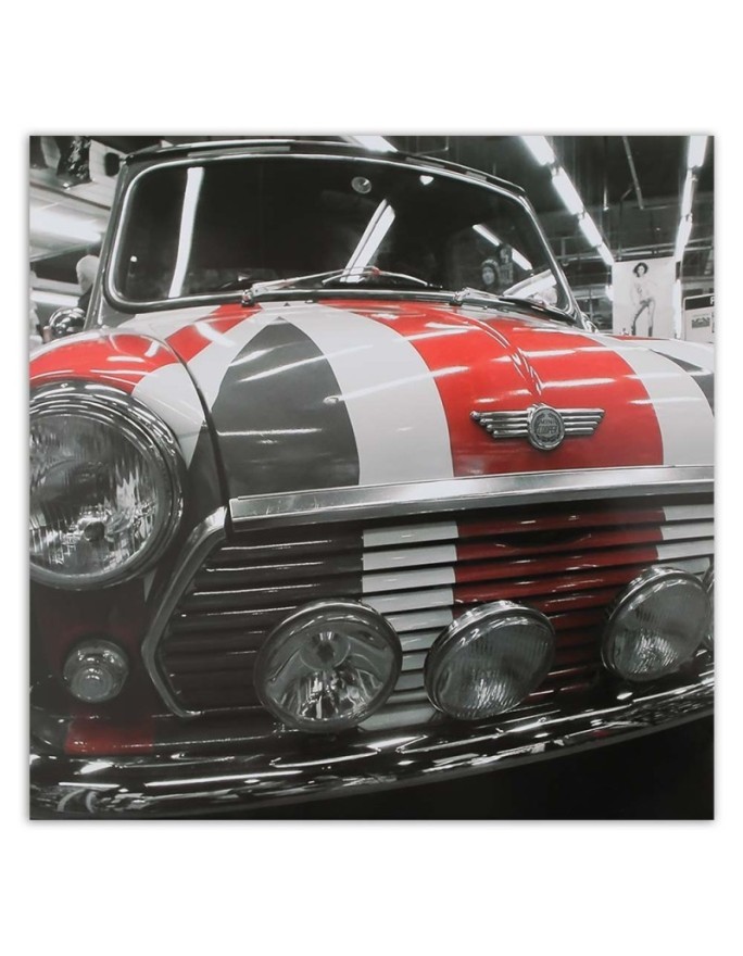 Canvas prints with cars - Mini Cooper auto flag UK | FEEBY