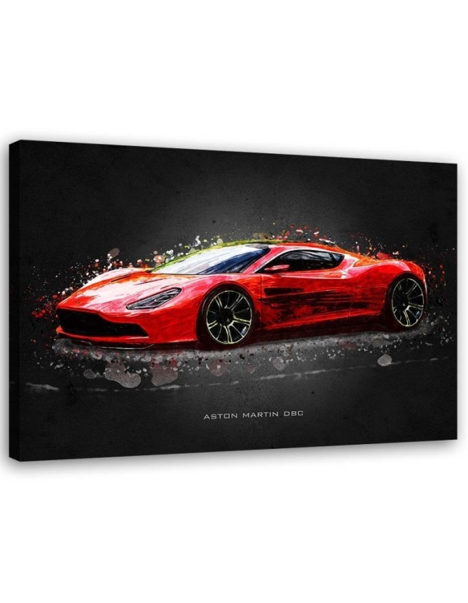 Canvas prints of cars for the office - Red Aston Martin | FEEBY
