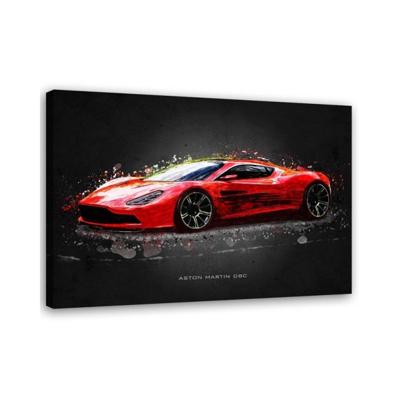 Canvas prints of cars for the office - Red Aston Martin | FEEBY