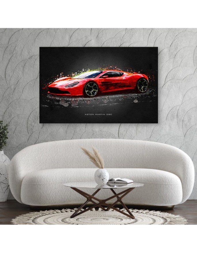 Canvas prints of cars for the office - Red Aston Martin | FEEBY