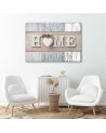 Decorative Canvas painting - Home inscription on wood background | FEEBY