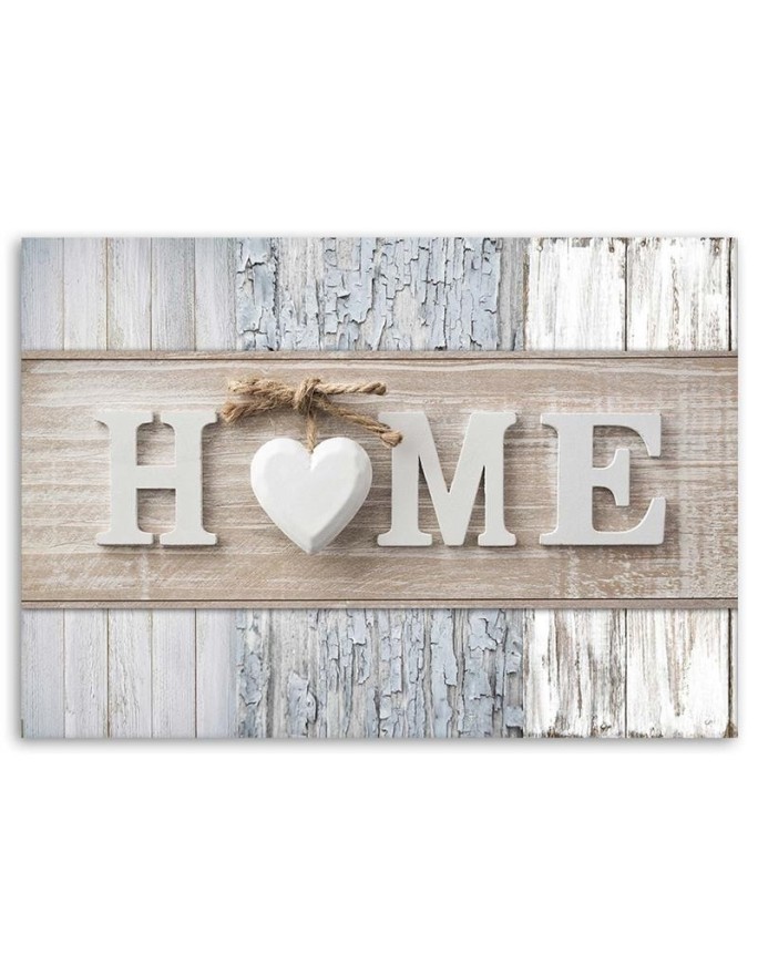 Decorative Canvas painting - Home inscription on wood background | FEEBY