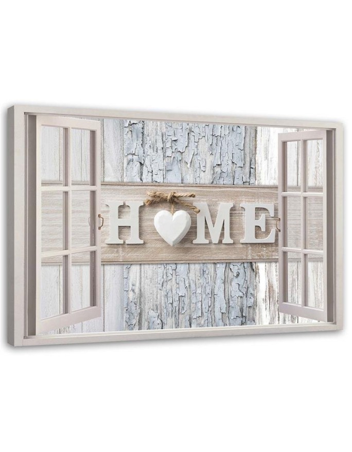 Canvas print - for bedroom View from the window Home inscription | FEEBY