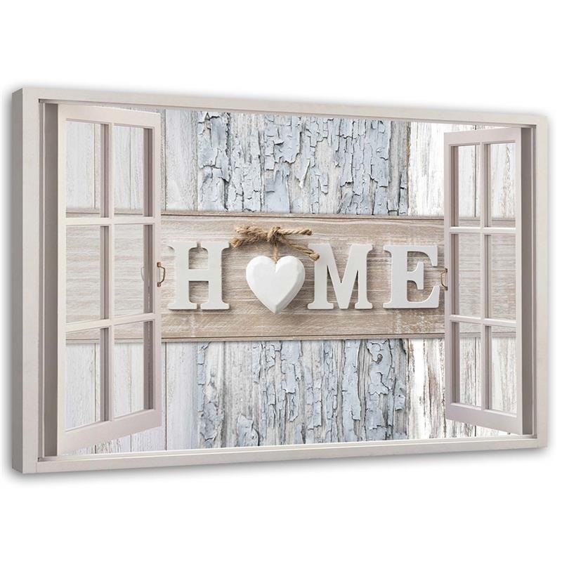 Canvas print - for bedroom View from the window Home inscription | FEEBY