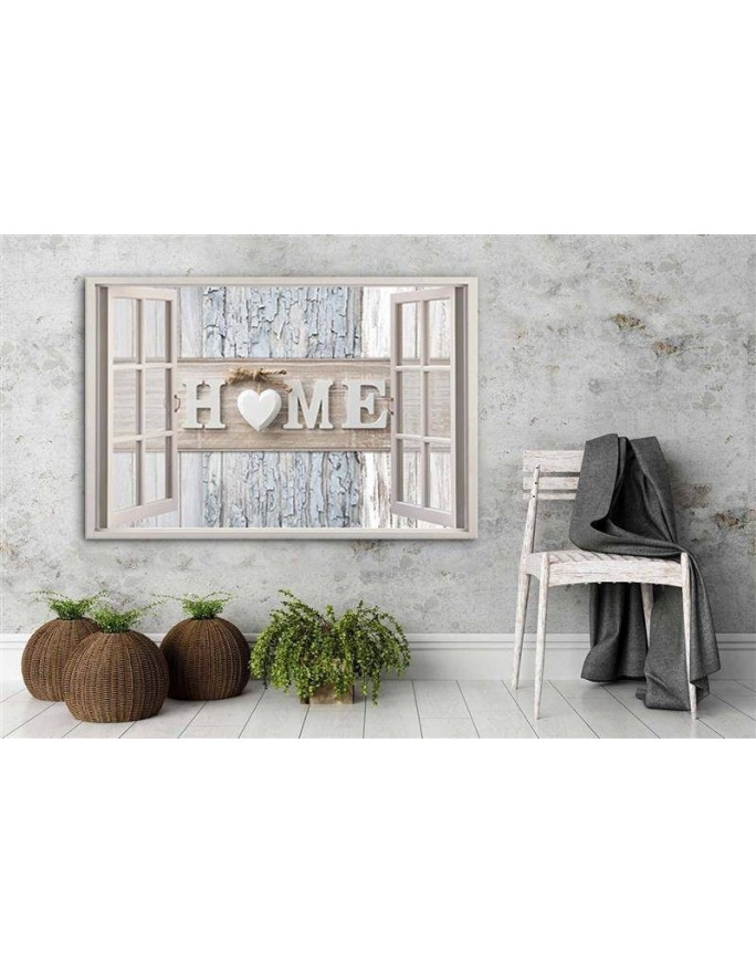 Canvas print - for bedroom View from the window Home inscription | FEEBY