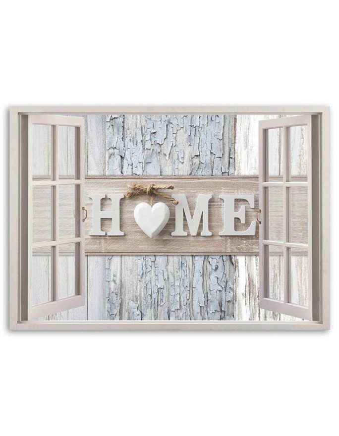 Canvas print - for bedroom View from the window Home inscription | FEEBY