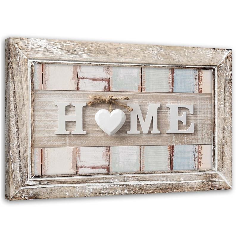 Modern painting - Home inscription with heart in vintage style | FEEBY