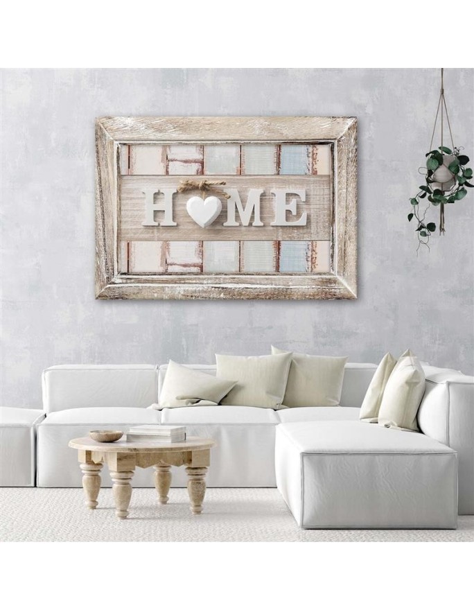 Modern painting - Home inscription with heart in vintage style | FEEBY