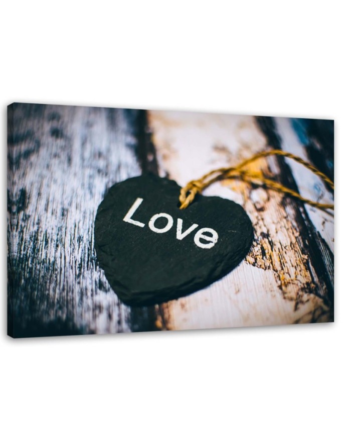 Wall art picture for living room - Heart with Love inscription | FEEBY