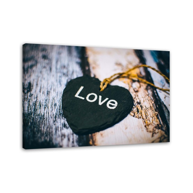 Wall art picture for living room - Heart with Love inscription | FEEBY